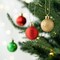 Small Christmas Ornaments Tree Decorations Set (Red Green Gold)